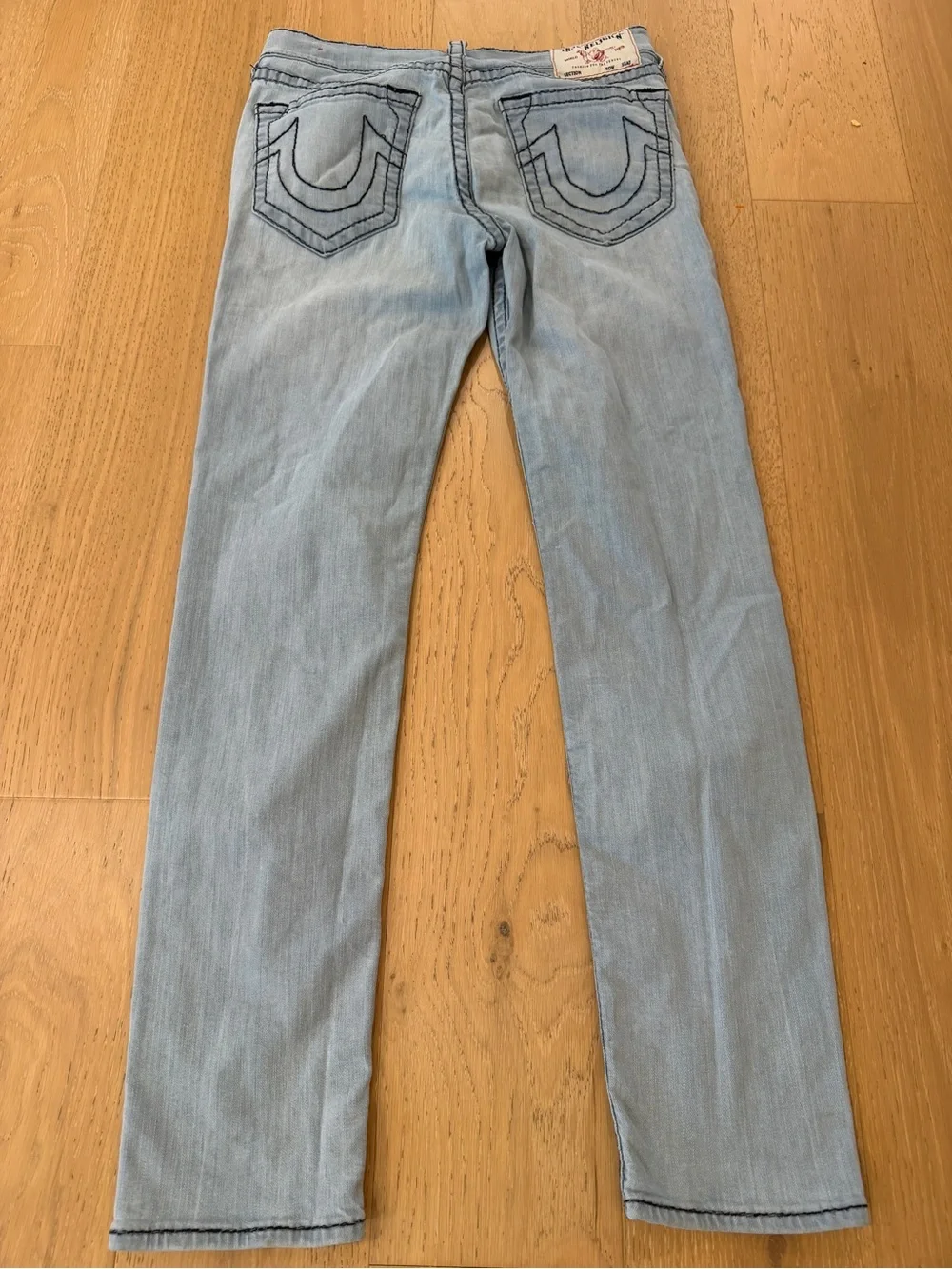 True Religion Men’s Rocco Relaxed Light Wash Skinny Jeans - Light Blue 34